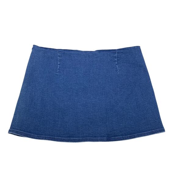 New American Eagle Womens Medium 100% Cotton Side Zip Denim Mini Jean Skort - Picture 2 of 6